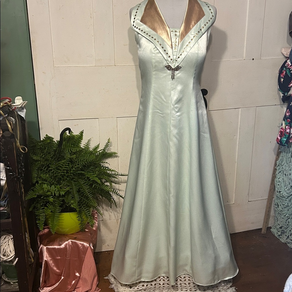 Ex Cond Vintage Peteria Gown Made in USA A-Line Hollywood Glam Prom Formal